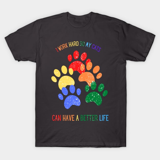 Rainbow cats paws tshirt T-Shirt by camillekayart